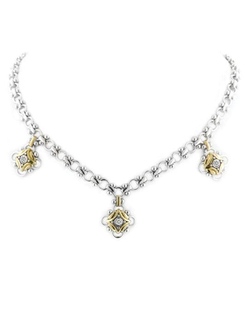 O-Link Collection Three-Drop CZ Necklace by John Medeiros