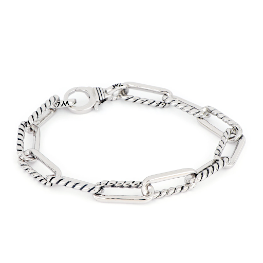 Diamante JM Large Link Rhodium Bracelet by John Medeiros