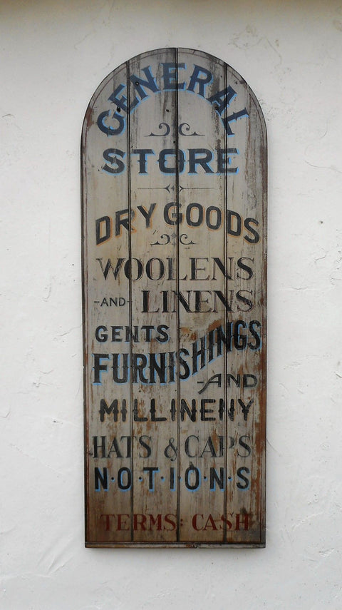 General Store Dry Goods Woolens and Linens (Arched and Vertical) Americana Art