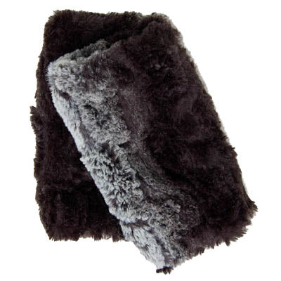 Chinchilla In Black Luxury Faux Fur Fingerless Gloves