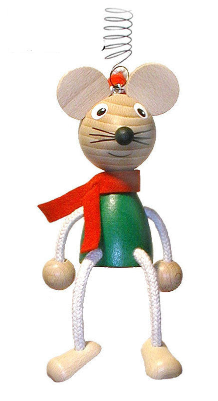 Winter Mouse Handcrafted Wooden Jumpie