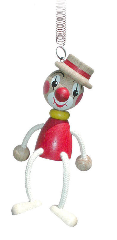 Clown With Hat Handcrafted Wooden Jumpie