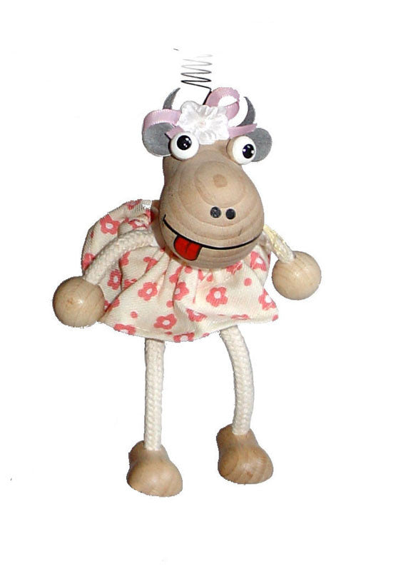 Cow With Dress Handcrafted Wooden Jumpie