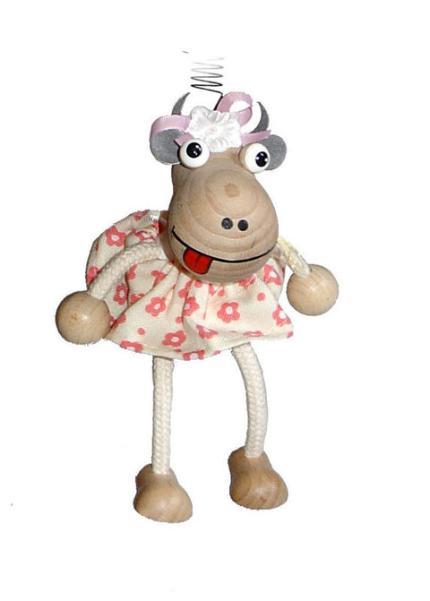 Cow With Dress Handcrafted Wooden Jumpie