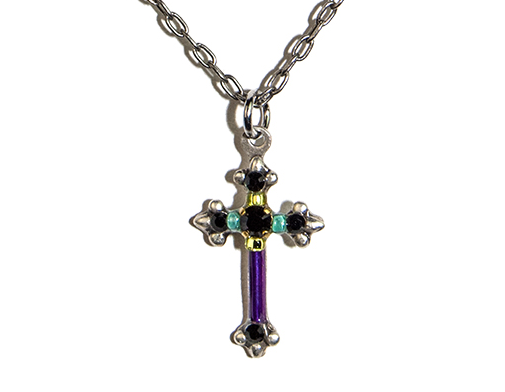 Jet Dainty Color Cross Necklace by Firefly Jewelry