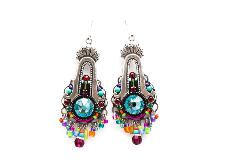 Multi Color Large Chandlier Earrings by Firefly Jewelry