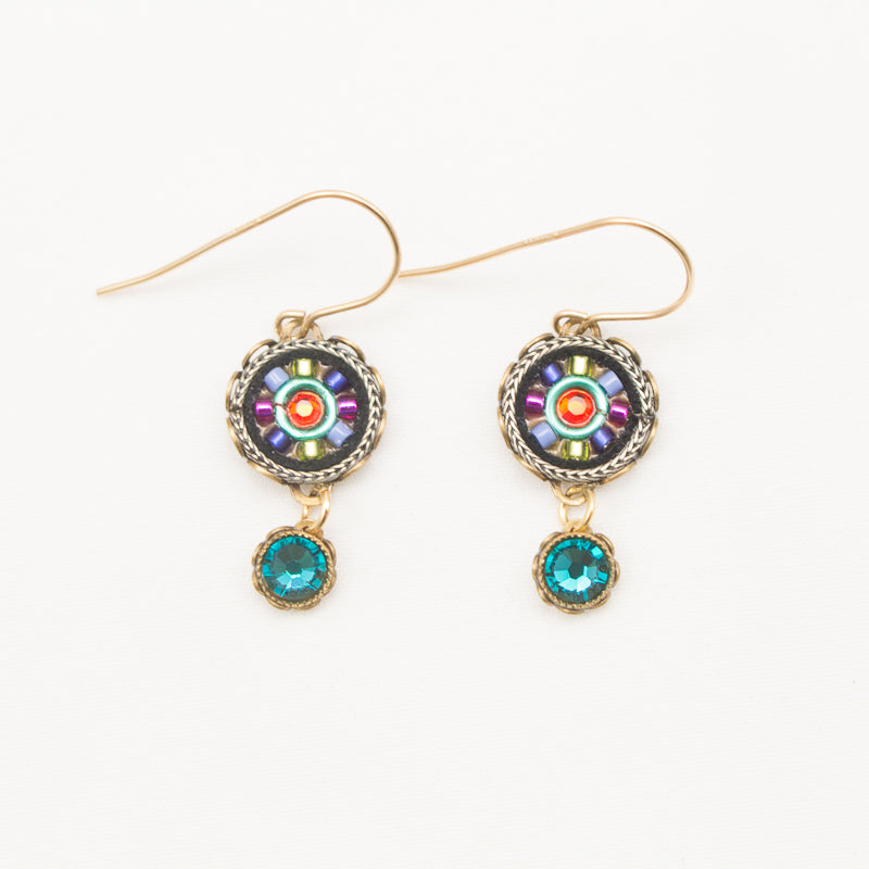 Multi Color Gold La Dolce Vita Small Round Earrings by Firefly Jewelry