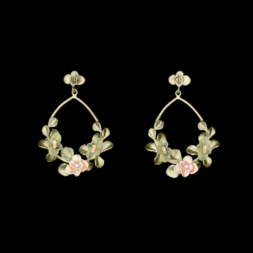 Desert Flower Hoop Earrings by Michael Michaud