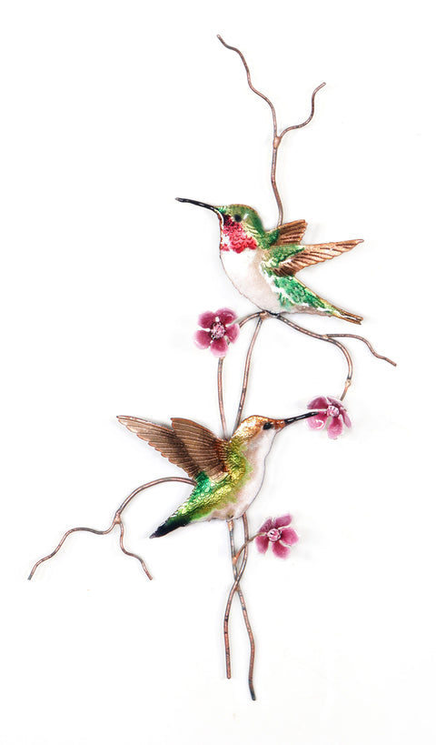 Ruby Throated Hummingbird Pair Wall Art by Bovano Cheshire