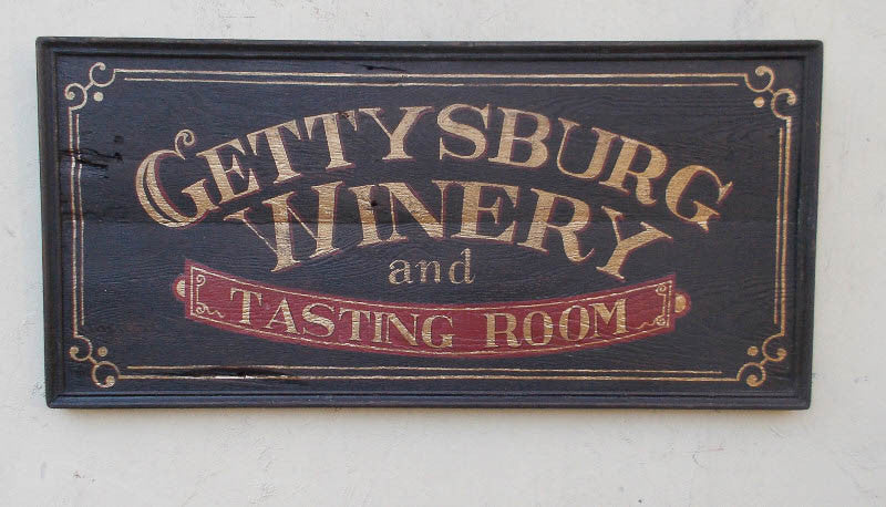 Vintage Style Gettysburg Winery and Tasting Room Wood Sign