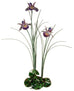 Triple Purple Iris with Patina Grass Wall Art by Bovano