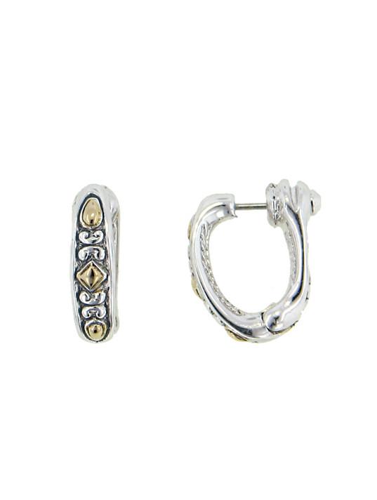 Oval Link Collection Two Tone Large Snuggy Earrings by John Medeiros