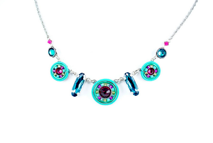 Indicolite La Dolce Vita Circles Necklace by Firefly Jewelry