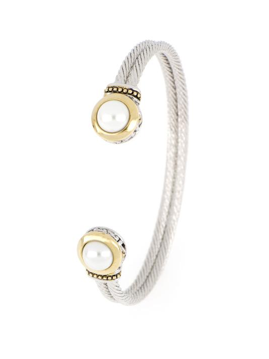 P&eacute;rola White Seashell Pearl Cuff Bracelet by John Medeiros