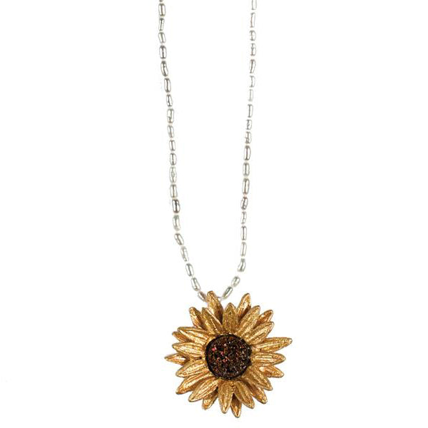 Sunflower Pendant 16 inch Necklace by Michael Michaud