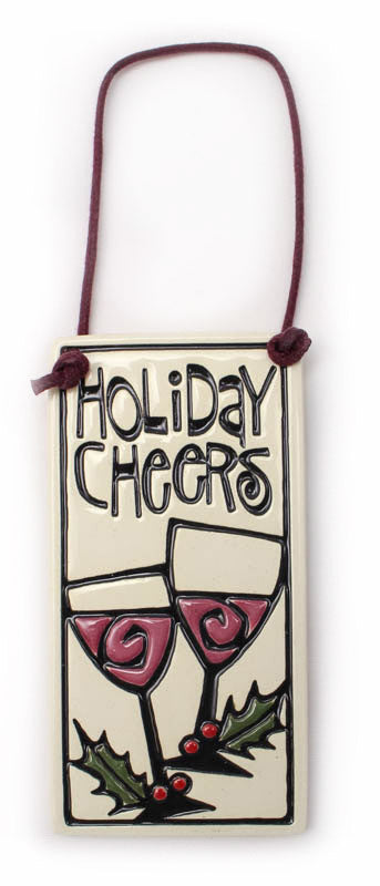 Holiday Cheers Wine Tag Ceramic Tile