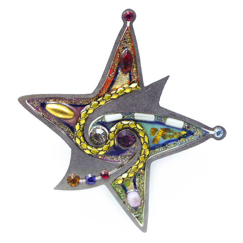 Exuberant Swirling Star Pin