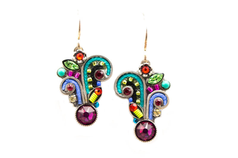 Multi Color Organic Elaborate Earrings by Firefly Jewelry