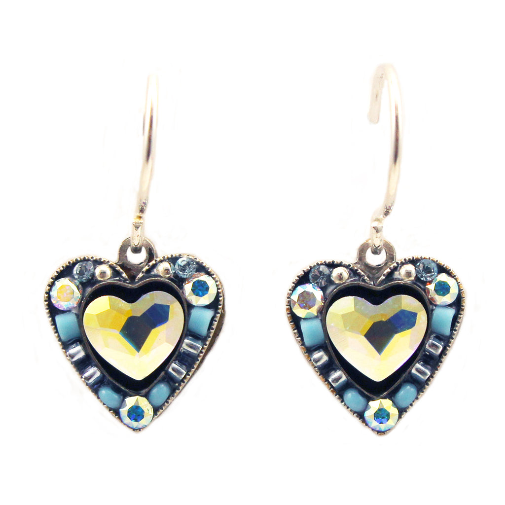 Ice Rose Heart Earrings by Firefly Jewelry