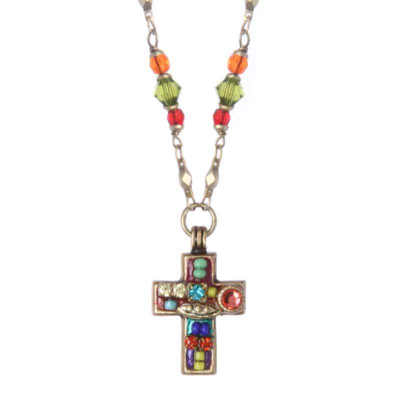 Multi Bright Cross Necklace