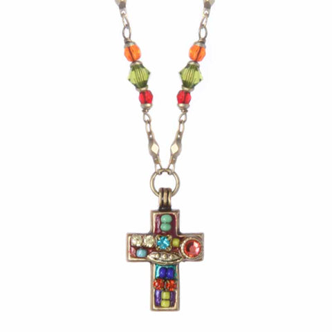 Multi Bright Cross Necklace