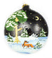 Fox Meets Deer Large Round Ceramic Ornament