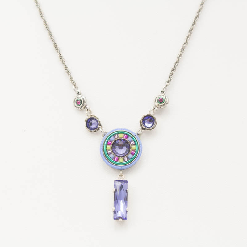 Tanzanite La Dolce Vita Circle with Drop Necklace by Firefly Jewelry