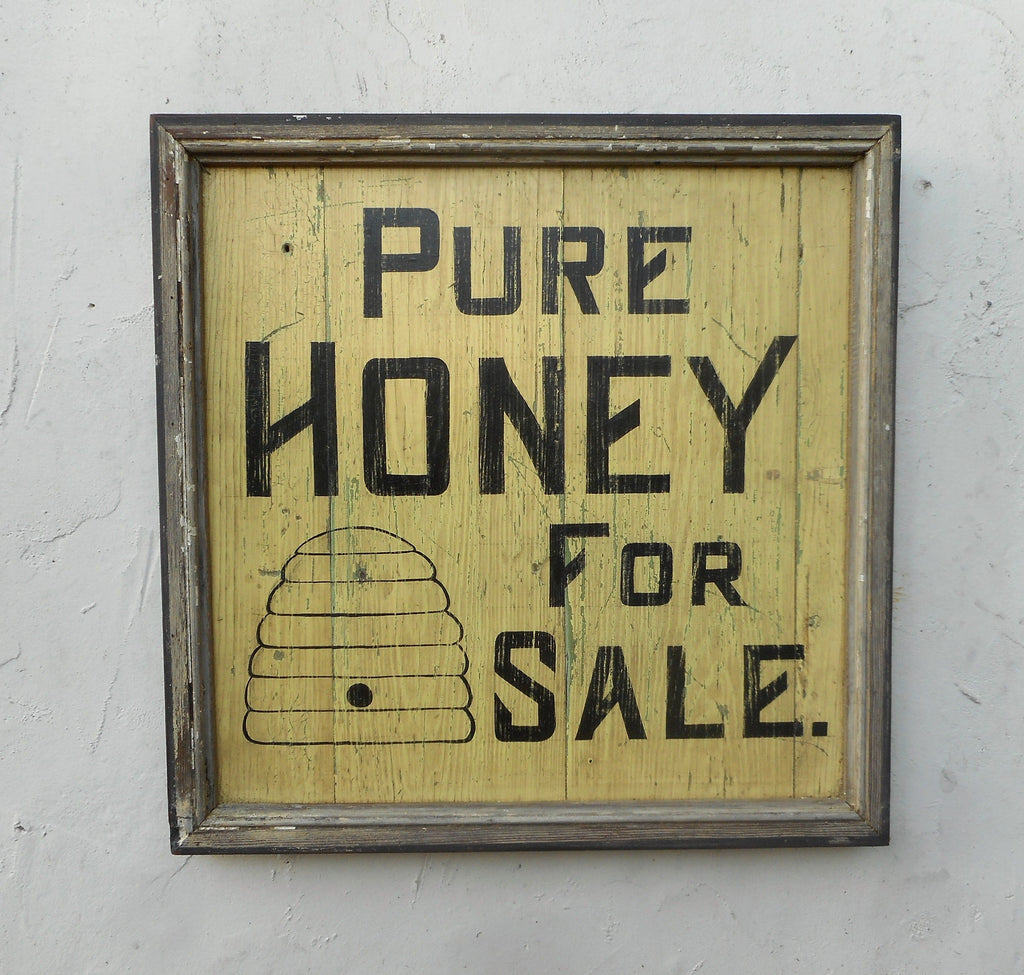 Pure Honey for Sale Sign