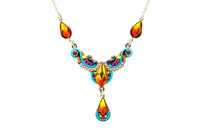 Multi Color Lily Organic Necklace by Firefly Jewelry