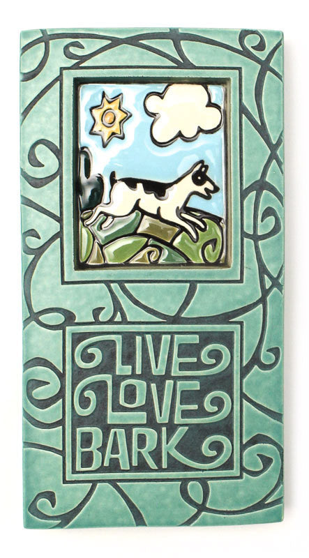 Live Love Bark Large Thick Ceramic Tile