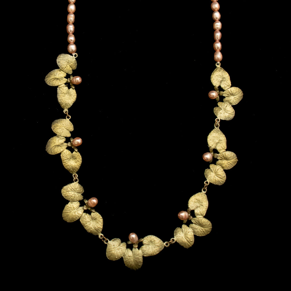 Water Lily 16'' Adj. Pearl Necklace By Michael Michaud