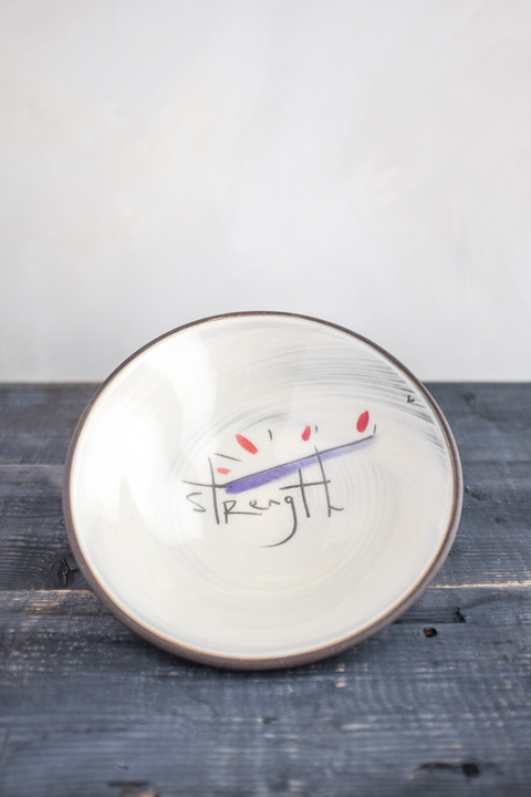 Strength Pasta Bowl Hand Painted Ceramic