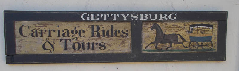 Vintage Style Gettysburg Carriage Rides and Tours Wood Sign