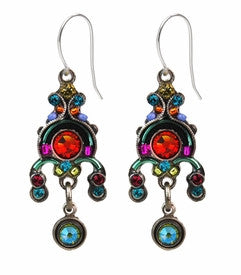 Multi Color Mini Round Chandelier Earrings by Firefly Jewelry