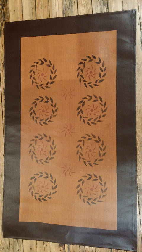 Joseph Lynde House Floorcloth with Border in Antique - Size 32'' x 52''