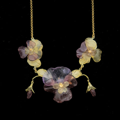 Pansies 18'' Adj. Statement Necklace By Michael Michaud