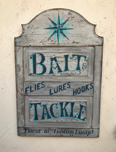 Bait &amp; Tackle on Antique Door Americana Art