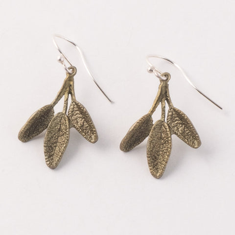 Petite Herb Sage Wire Earrings