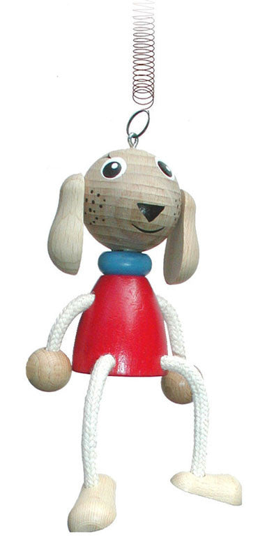 Doggie With Wooden Ears Handcrafted Wooden Jumpie