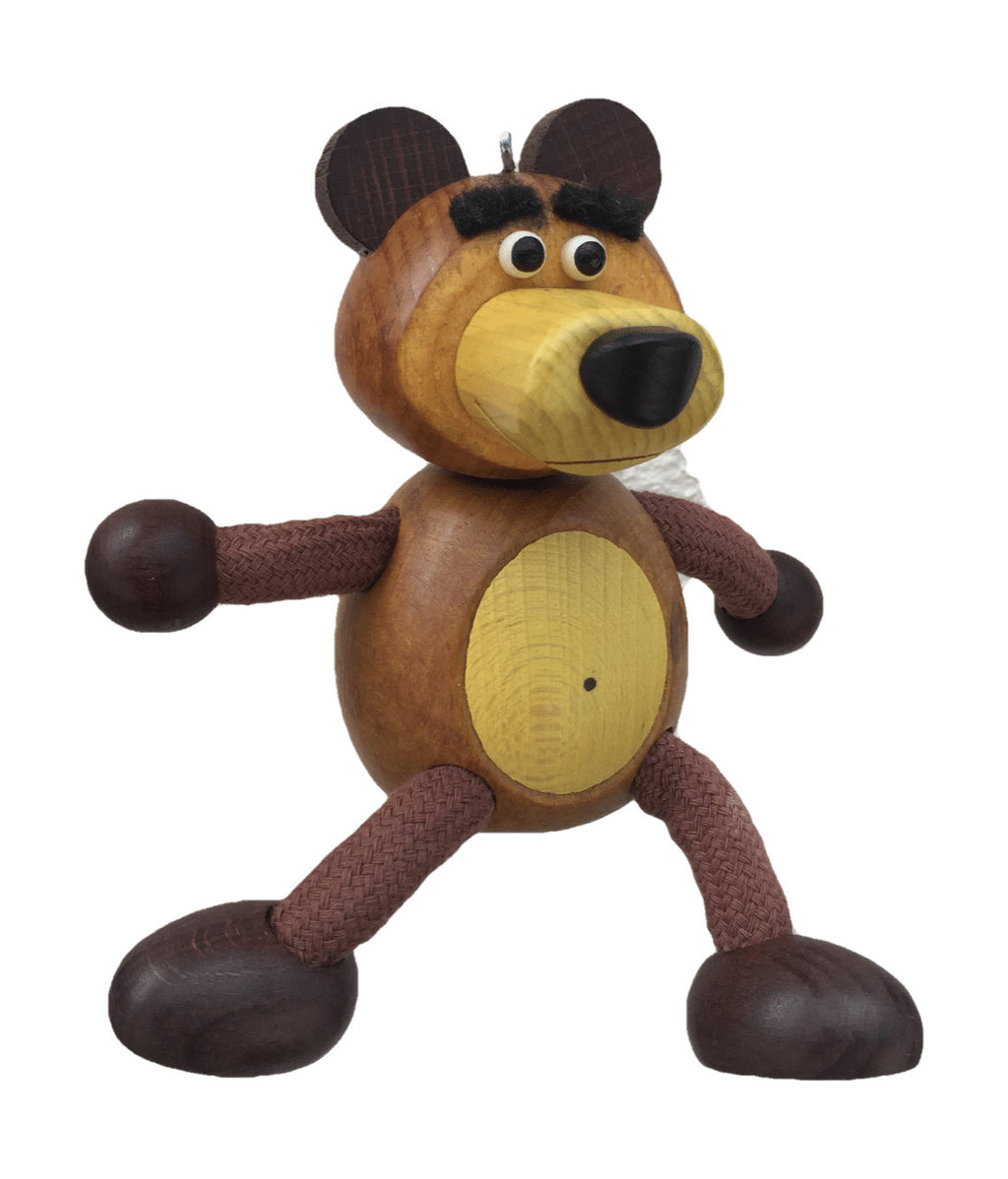 Bear with Yellow Nose and Tummy Handcrafted Wooden Jumpie