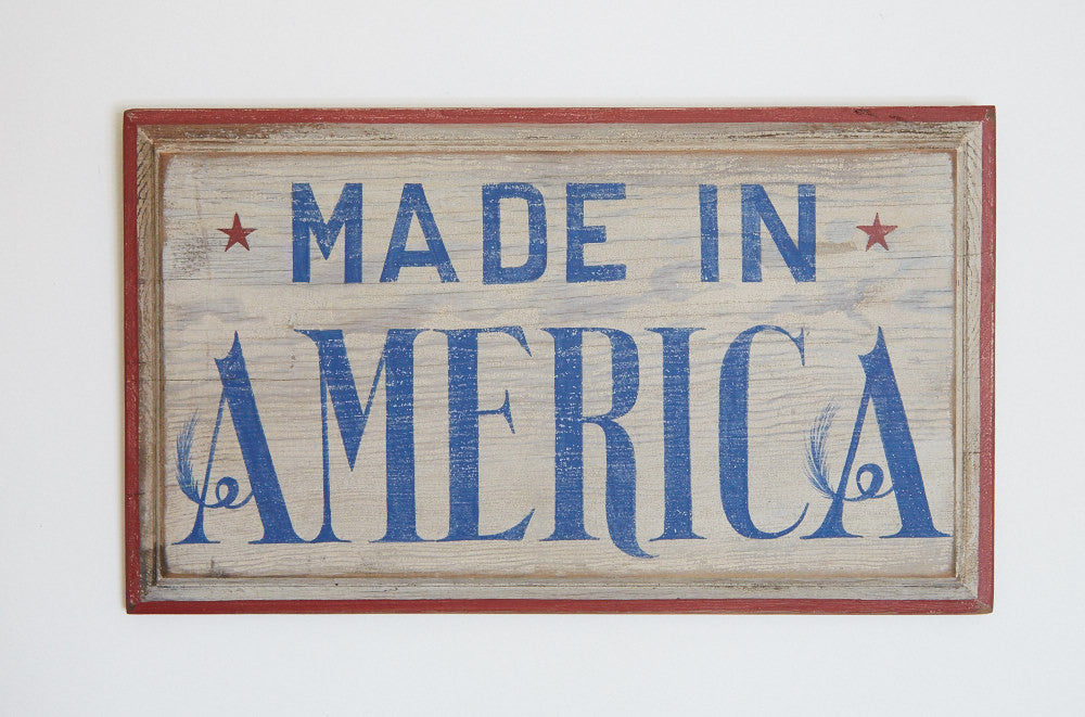 Vintage Style Made in America Wooden Sign