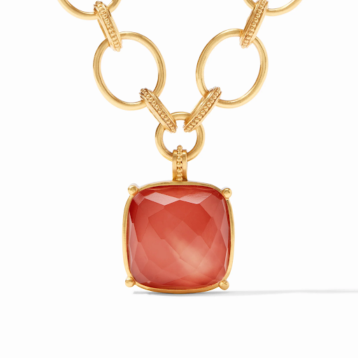 Antonia Statement Gold Iridescent Coral Necklace by Julie Vos
