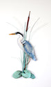 Heron Standing with Patina Leaves Wall Art by Bovano