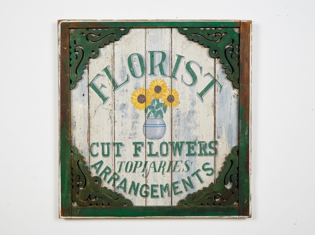 Florist Sign in Green Americana Art