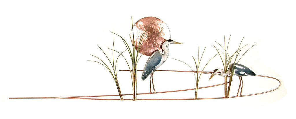 Great Blue Heron with Grasses Wall Art by Bovano Cheshire