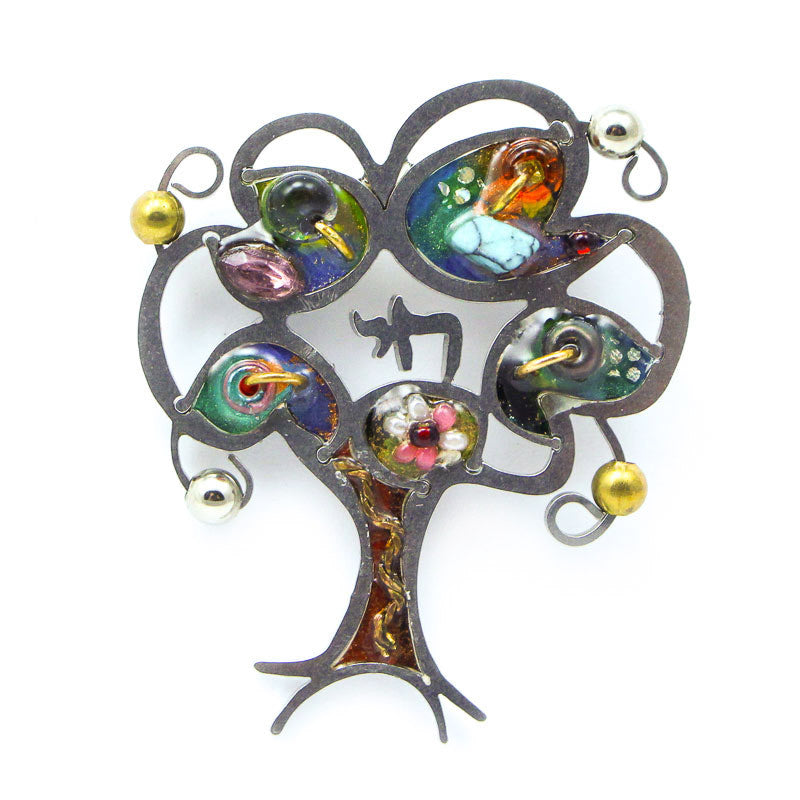 Shimmered Branches Tree Of Life with Chai Pin