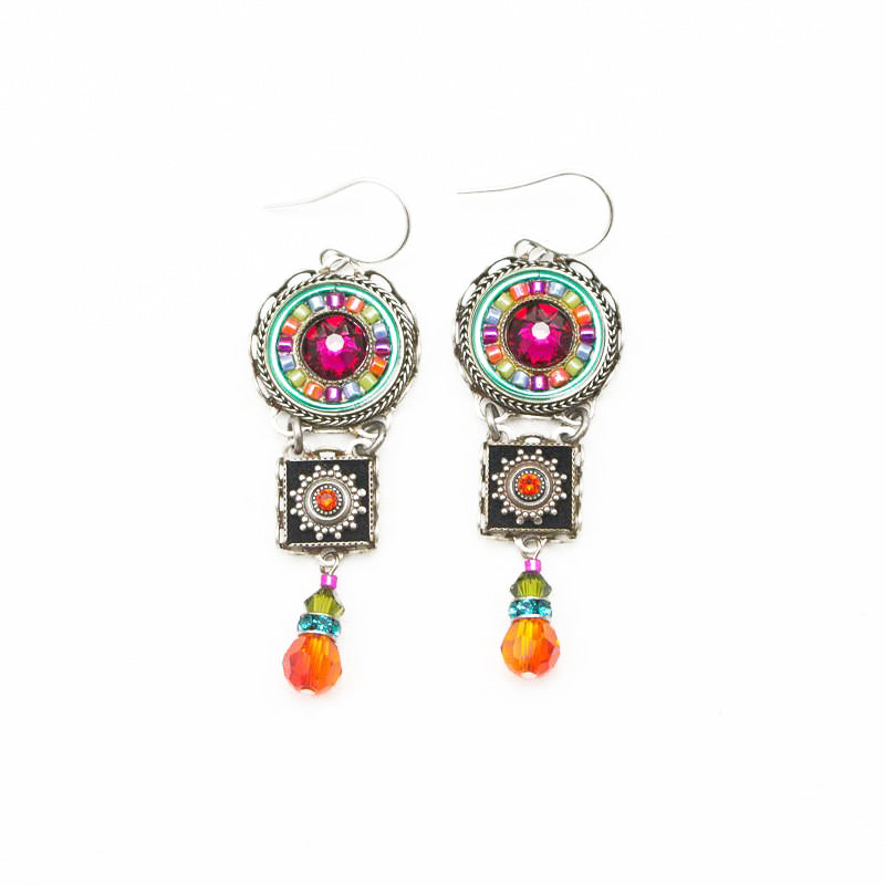 A Bohemian Tale - Embellished Oxidised Earrings (Multicoloured)
