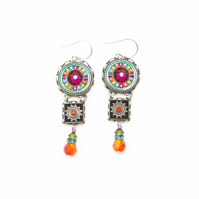 Multi Color La Dolce Vita 3-Tier Earrings by Firefly Jewelry