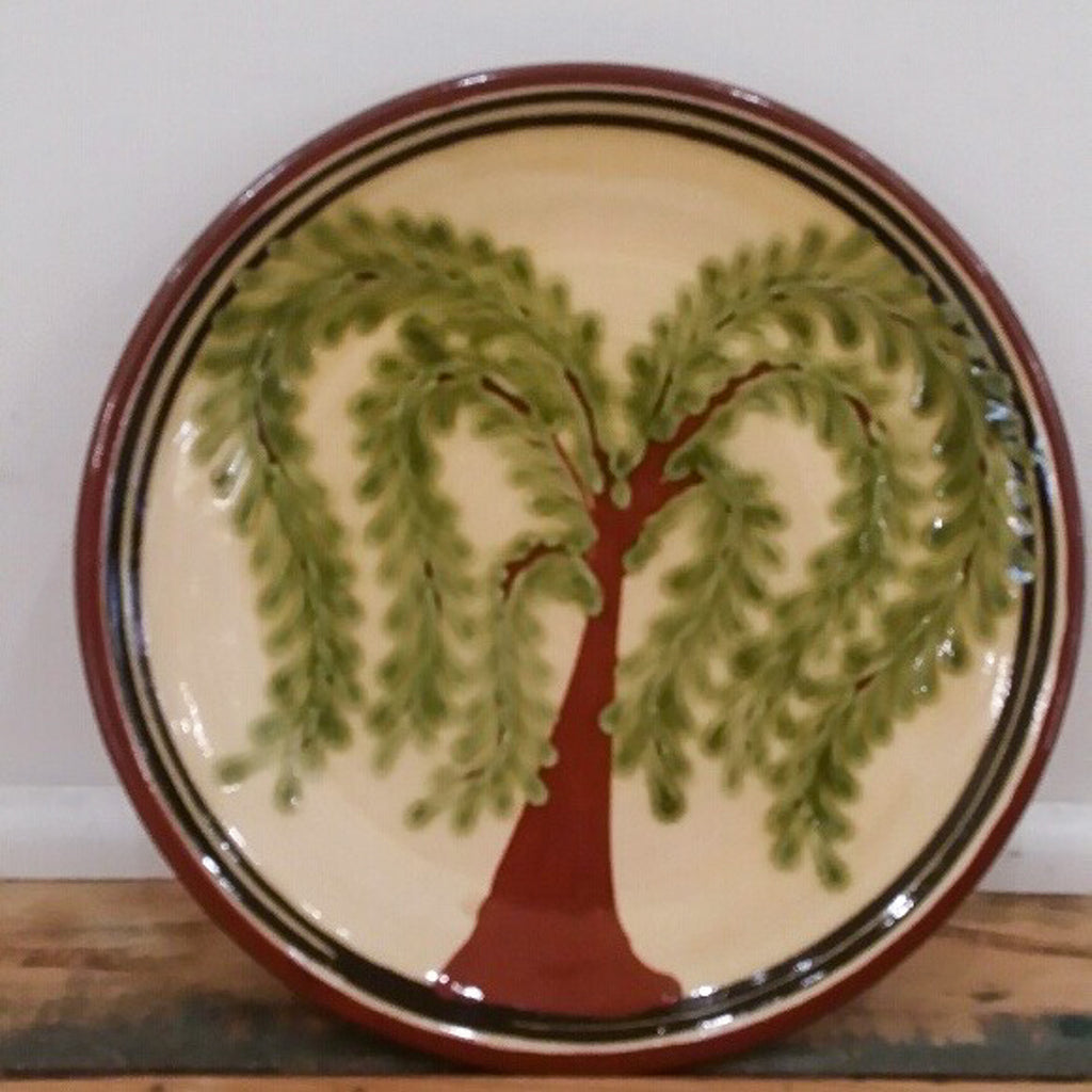 Redware Small Plate with Tree of Life