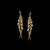 Rice Double Leaf Pearl Wire Earrings By Michael Michaud
